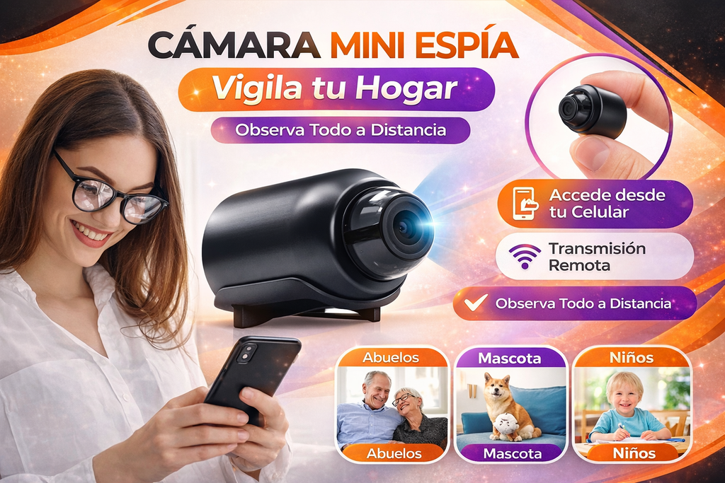Tranquilidad Total - Mini Cámara Espía WiFi 1080p Visión Nocturna