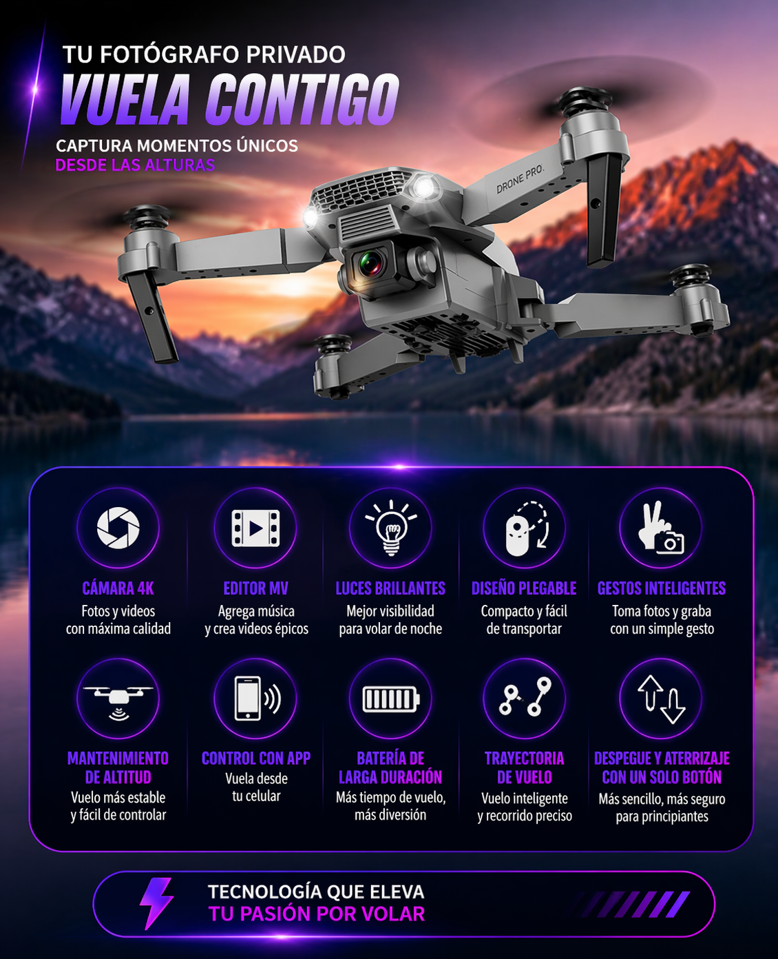 Dron Camara 4k Ultra Pro Max Drone
