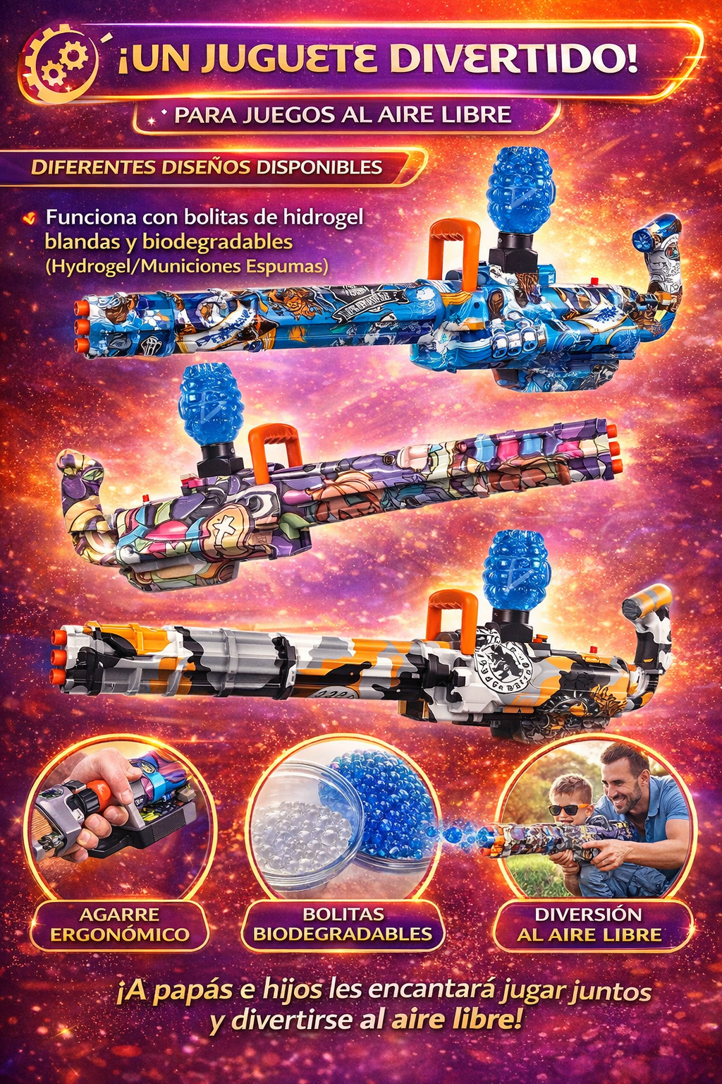 Pistola Ametralladora Hidrogel