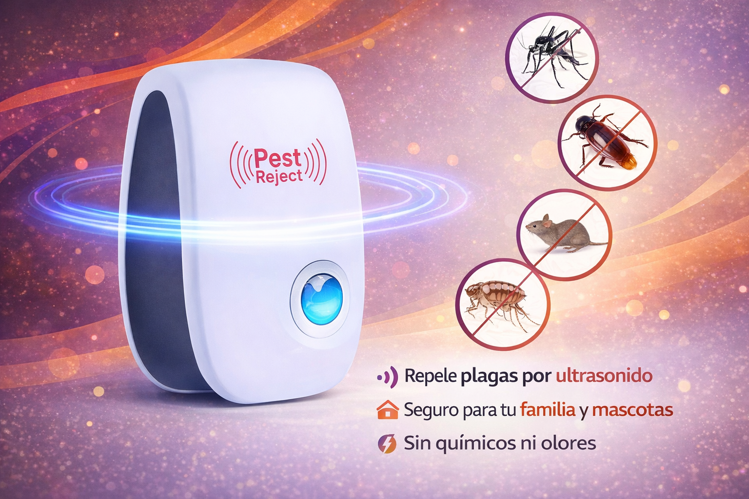 Hogar Libre de Plagas - Repelente Ultrasónico Inteligente