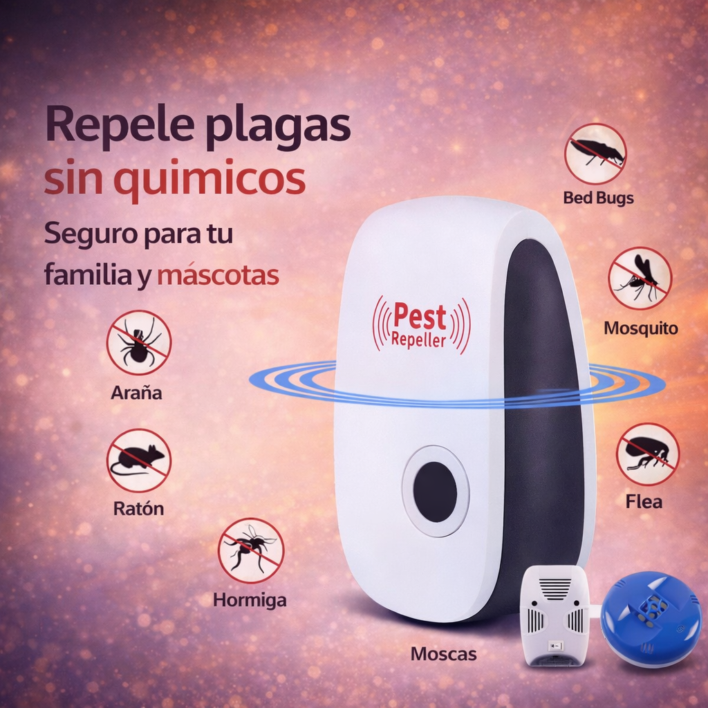 Hogar Libre de Plagas - Repelente Ultrasónico Inteligente